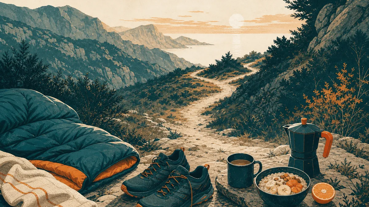 La nuit et le réveil : sommeil, petit-déjeuner et remise en route des jambes